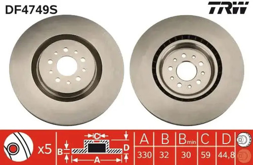 Disque frein ventilé - disque,