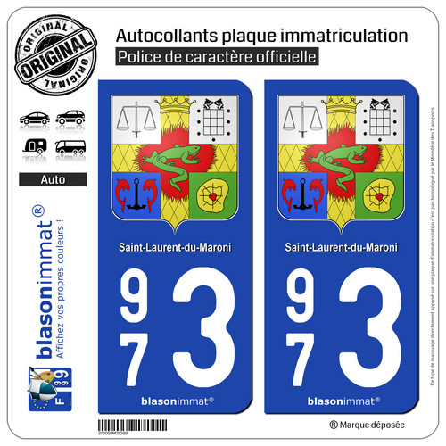 Blason plaque auto 973 - 2,