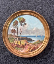 Ancien tableau paysage marine