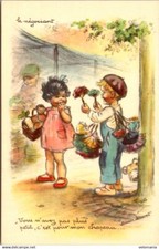 S19976 postcard illustrator Germaine Bouret - the merchant ..