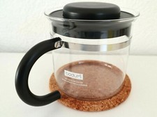 VINTAGE BODUM Teakanne Teiera Tea Pot Glass Underneath Cork Glass 