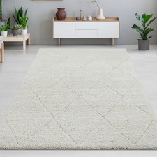 Tapis à poils longs crème