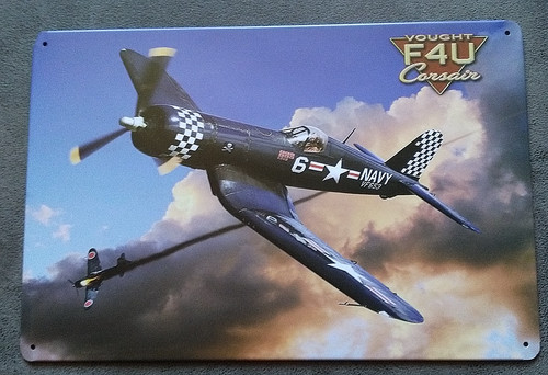 Plaque métal vintage f4u - plaque,