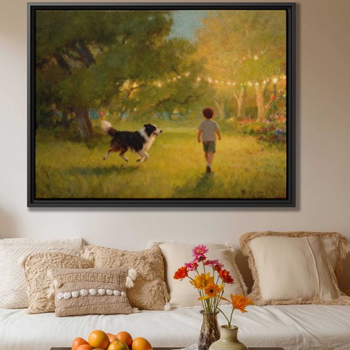 Border collie dog oil painting - collie,