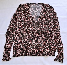 Haut tunique fond noir fleuri CAMAIEU Taille 40