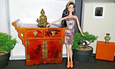 Barbie FURNITURE LACQUER Chinese WOOD DECOR Music Box Integrity Toys NO DOLL
