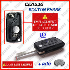 Coque Plip Clé compatible CITROEN C1 C2 C3 C4 Picasso / Phare / CE0536 + pile