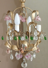 Lustre en laiton doré avec