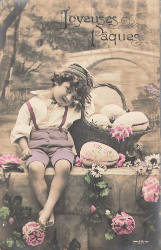 Lot cartes postales paques - cartes,