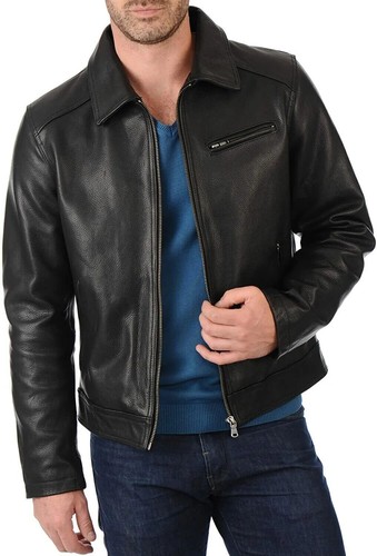 Veste cuir noire élégante - en,