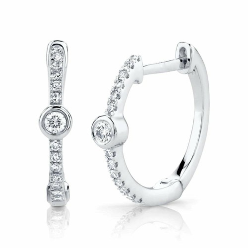 14k blanc diamants - diamants, biseau