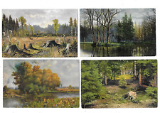 8 CPA cartes postales anciennes paysagesde forêt arbres automne