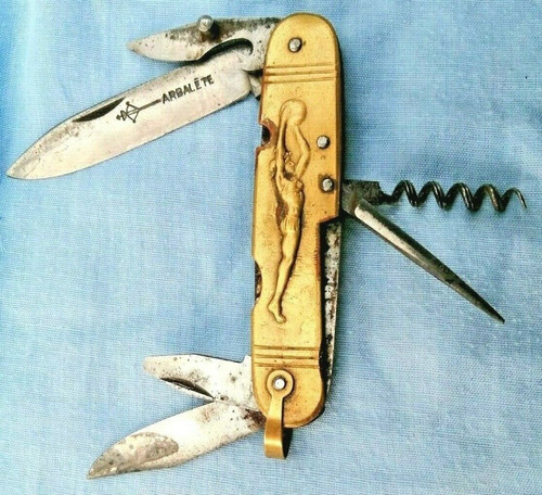 Ancien couteau laiton - couteau,
