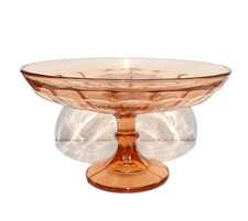 ART GLASS FOOTED BOWL LUXVAL AMBER VAL SAINT LAMBERT BELGIUM ART DECO ANTIQUE