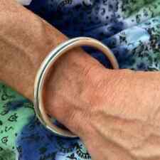 925 Sterling Silver 7MM Plain Solid Bangle Bracelet For Women 8" In Bangles
