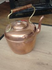 Antique Copper 5 Liter Kettle - Brass Handle - Vintage Kitchen Decor