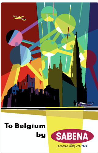 Affiche poster sabena - affiche, belgium