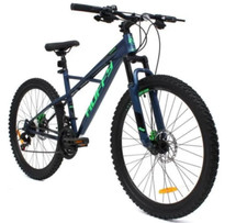 Velo cadeau noel VTT 26" Semi-Rigide - Shimano 21 vitesses - Bleu-Vert