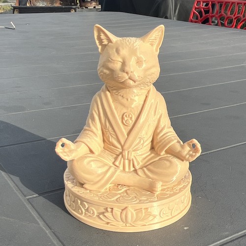 Statue chat bouddha - chat, en