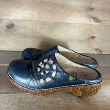el naturalista yggdrasil women size 38 shoe blue leather slip on heel mules clog