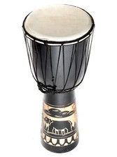50 cm Djembe Tambour Bongo Tambour en Bois Darbouka Bon Son Éléphant Sculpté
