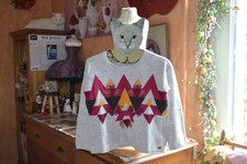 catimini pull neuf  4 ans ou 6 an nuage dessins devant voir robe 12% DE laine**