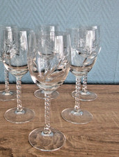 5 Fleury Epi Model Arched Crystal Liqueur Glasses