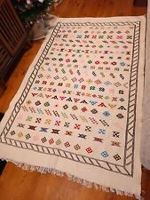 ? 240 x 155 - ? Beautiful Berber Kilim Hanbel Sheep Wool Rug