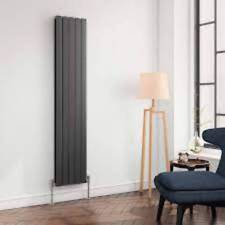 Reina Flat Vertical Double Panel Anthracite Finish Designer Radiator