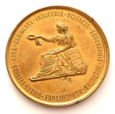 médaille bronze doré ancien