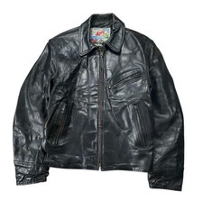 AERO LEATHER Horsehide half belted Genuine Leather Men's riders jacket black