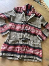 86. Ralph Lauren Hand Knit Tricote A La Main  Southwestern Serape Cardigan L VTG