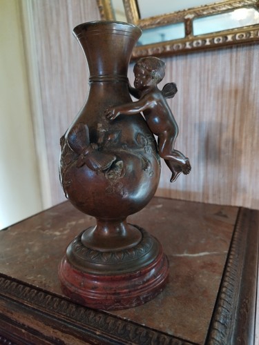 Vase bronze décor - vase,
