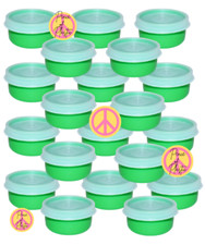 New Tupperware SMIDGETS Green w/Sheer Seals ~ Mini 1 oz Containers ~ Set of 20
