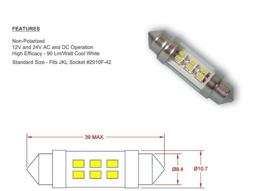 Ampoule led navette 10x37mm - navette,