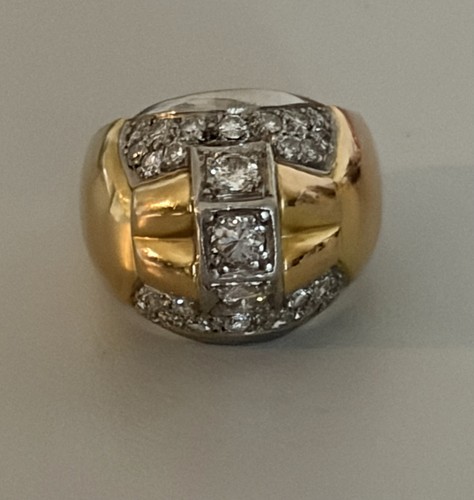 7643 bague dôme jaune - dôme, or