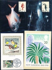 XE53381 Portugal Great Britain fish christmas KEW gardens maxicards used