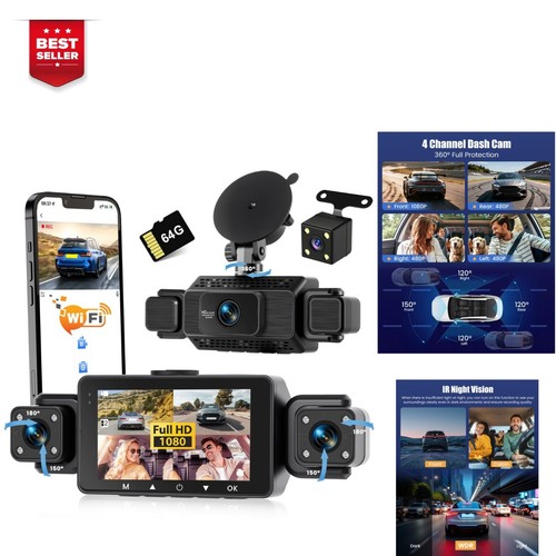 Dashcam voiture canaux 1080p - dashcam,