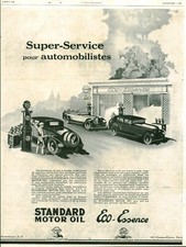 Publicité ancienne automobile standard Motor Oil  1928 issue de  magazine