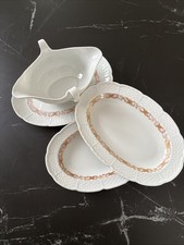 SAUCIÈRE + PLATS- RAYNAUD LIMOGES A LA VILLE DE BACCARAT LYON PORCELAINE 1945-60