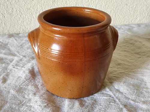 Ancien pot graisse terre - pot,