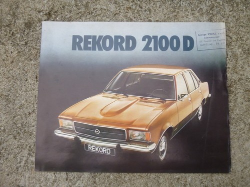 Prospectus opel rekord 2100 - rekord, d