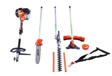 KIT 4 EN 1 TRONCONNEUSE DEBROUSSAILLEUSE TAILLE-HAIE ELAGEUSE THERMIQUE 52CC 3CV