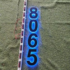Metal Illuminated LED Lighted Letter Address Plaque House Number Sign Logo