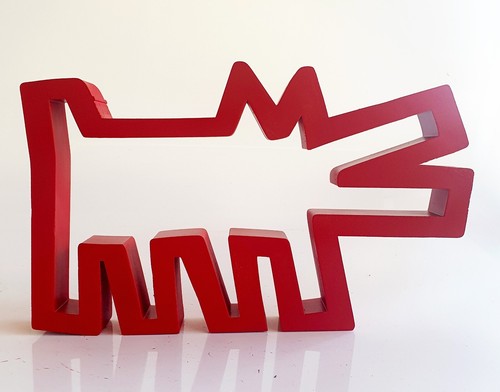 Sculpture chien haring red - sculpture,