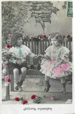 Beautiful 1907 Antique CPA Postcard Games Kids Love on a Bench