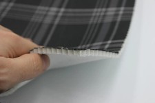 Tissu d'ameublement de voiture à carreaux GTI gris - VW Golf MK7 - Mousse 3...