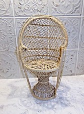 Vintage Toy - Small Emmanuelle Rattan Armchair for Dolls / Swimmers