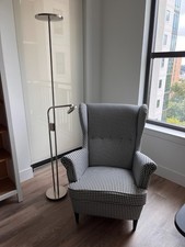 IKEA STRANDMON Wing Chair – Vibberbo Black/Beige Armchair, Classic Design