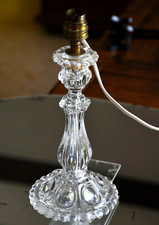 Baccarat - lamp base (candle holder), molded crystal • "medallion" model.